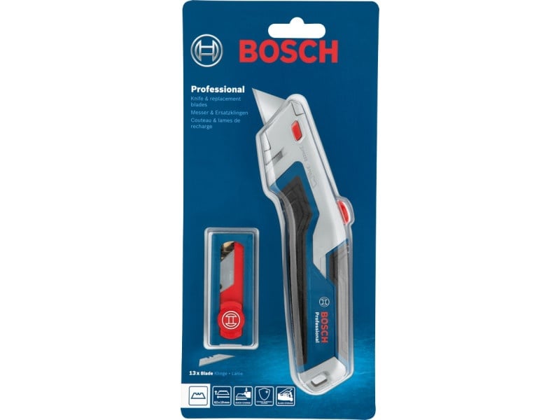 BOSCH Cuțit trapezoidal cu lamă retractabilă + 10 lame