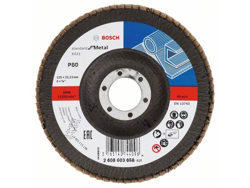 BOSCH Disc abraziv conic 125 x 22,2 / P80 oxid de aluminiu X431