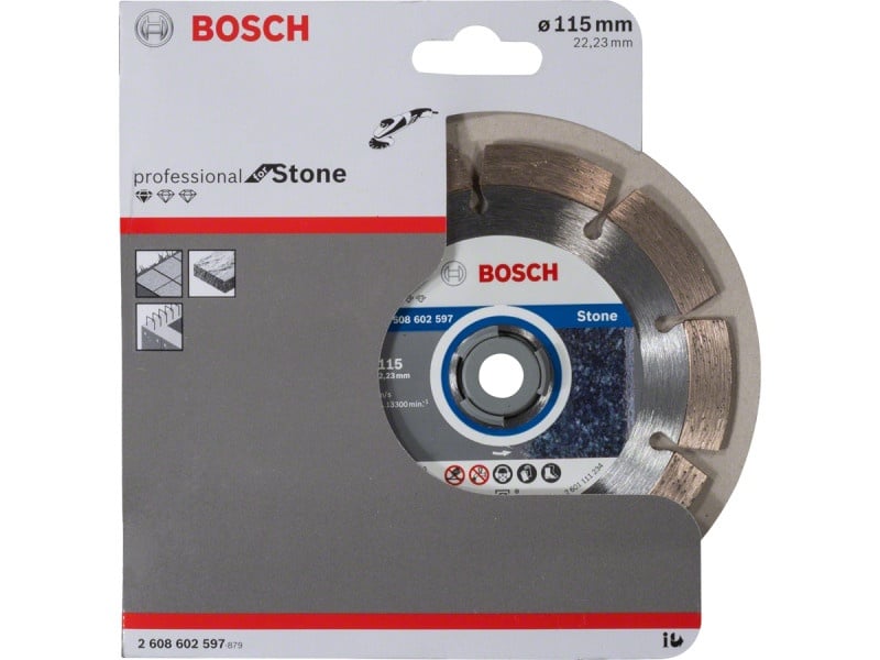 BOSCH Disc de tăiere diamantat 115 x 1,6 x 10 x 22,2 mm segmentat Standard pentru piatră