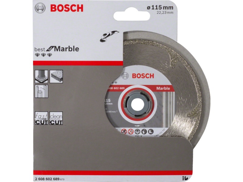 BOSCH Disc de tăiere diamantat 115 x 2,2 x 3,0 x 22,2 mm continuu Best for Marble - 1 | YEO