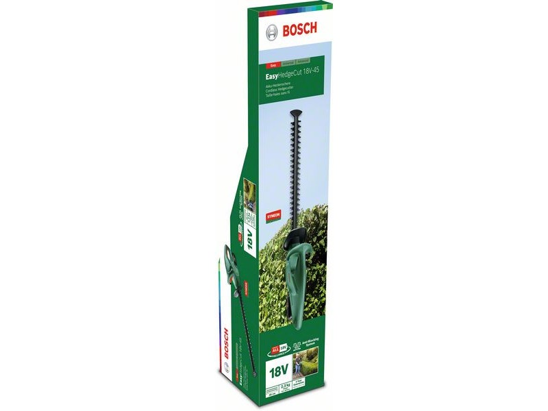 BOSCH EasyHedgeCut 18-45 trimmer de gard viu fără fir (1 x baterie 2.0 Ah + încărcător) - 1 | YEO