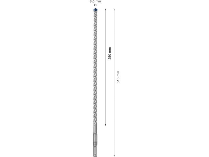 BOSCH EXPERT 7X Burghiu pentru piatră 8 x 315/250 mm cu patru tăișuri SDS-Plus - 2 | YEO