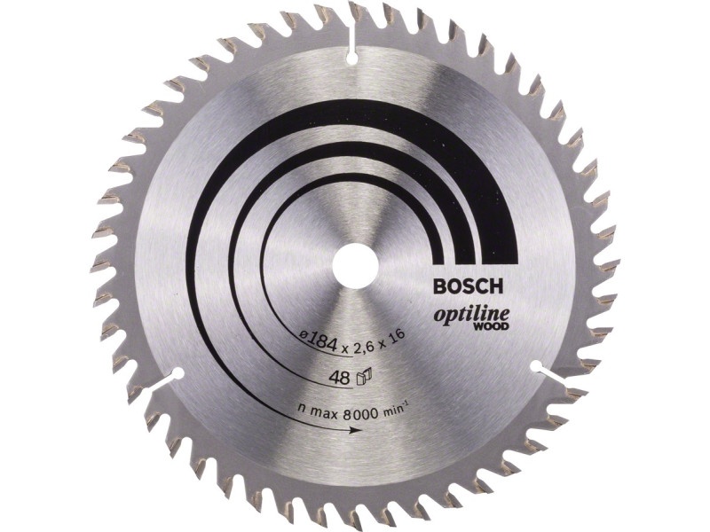 BOSCH Lamă de ferăstrău pentru lemn 184 x 16 x 2,6 mm / 48T Optiline Wood ATB