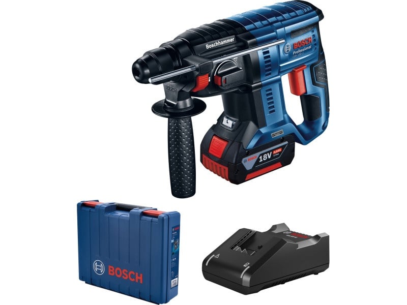 BOSCH Mașină de găurit cu percuție reîncărcabilă GBH 180- LI SDS-Plus în geantă (1 x baterie 4.0 Ah + încărcător rapid)