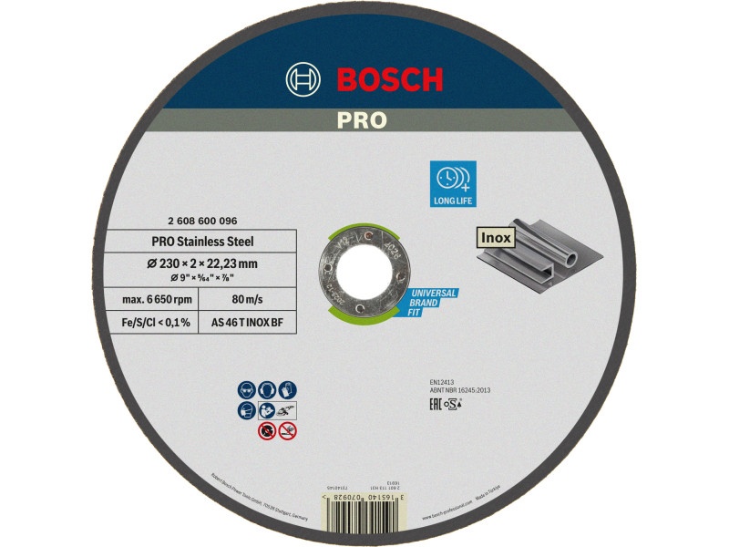 BOSCH PRO Disc de tăiere inox 230 x 2,0 x 22,2 mm AS 46 T INOX BF (oSa)