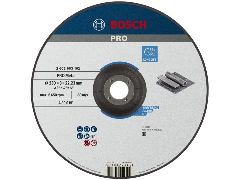 BOSCH PRO Disc de tăiere pentru metal 230 x 3,0 x 22,2 mm conic A 30 S BF