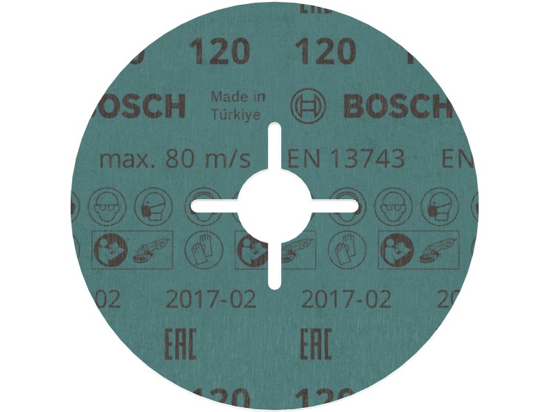 BOSCH PRO Disc fibră pentru inox 125 x 22,2 mm / P120 cu plăci ceramice