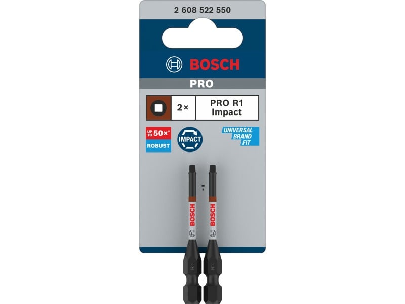 BOSCH PRO Impact vârf de bit R1 x 55 mm 1/4" Hex Robertson (2 buc) - 2 | YEO