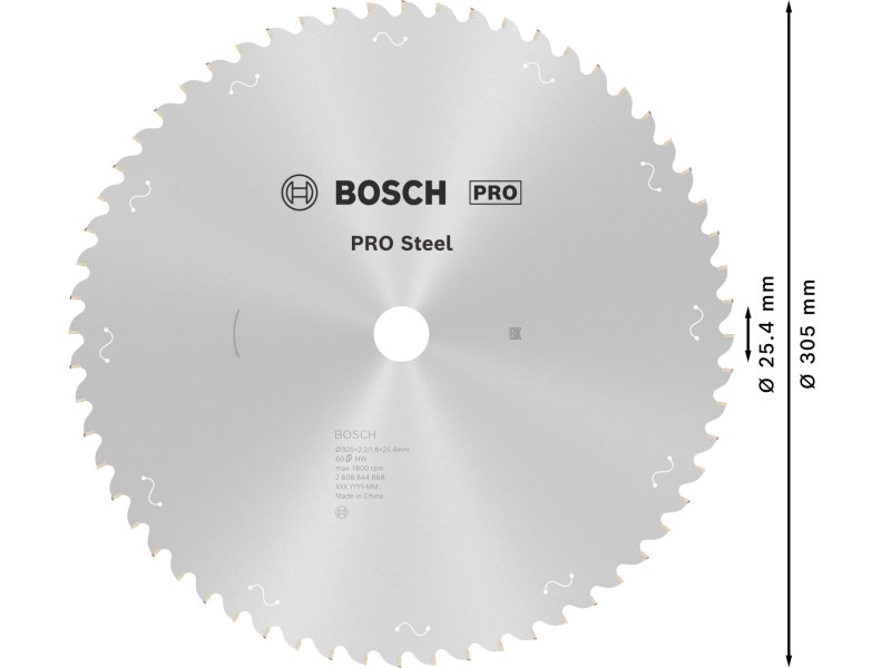 BOSCH PRO Lamă de ferăstrău pentru metal 305 x 25,4 x 2,2 mm / 60T - 2 | YEO