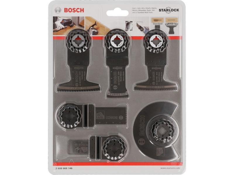 BOSCH Set de 9 piese Starlock pentru mașină multifuncțională fără fir (lemn, metal)