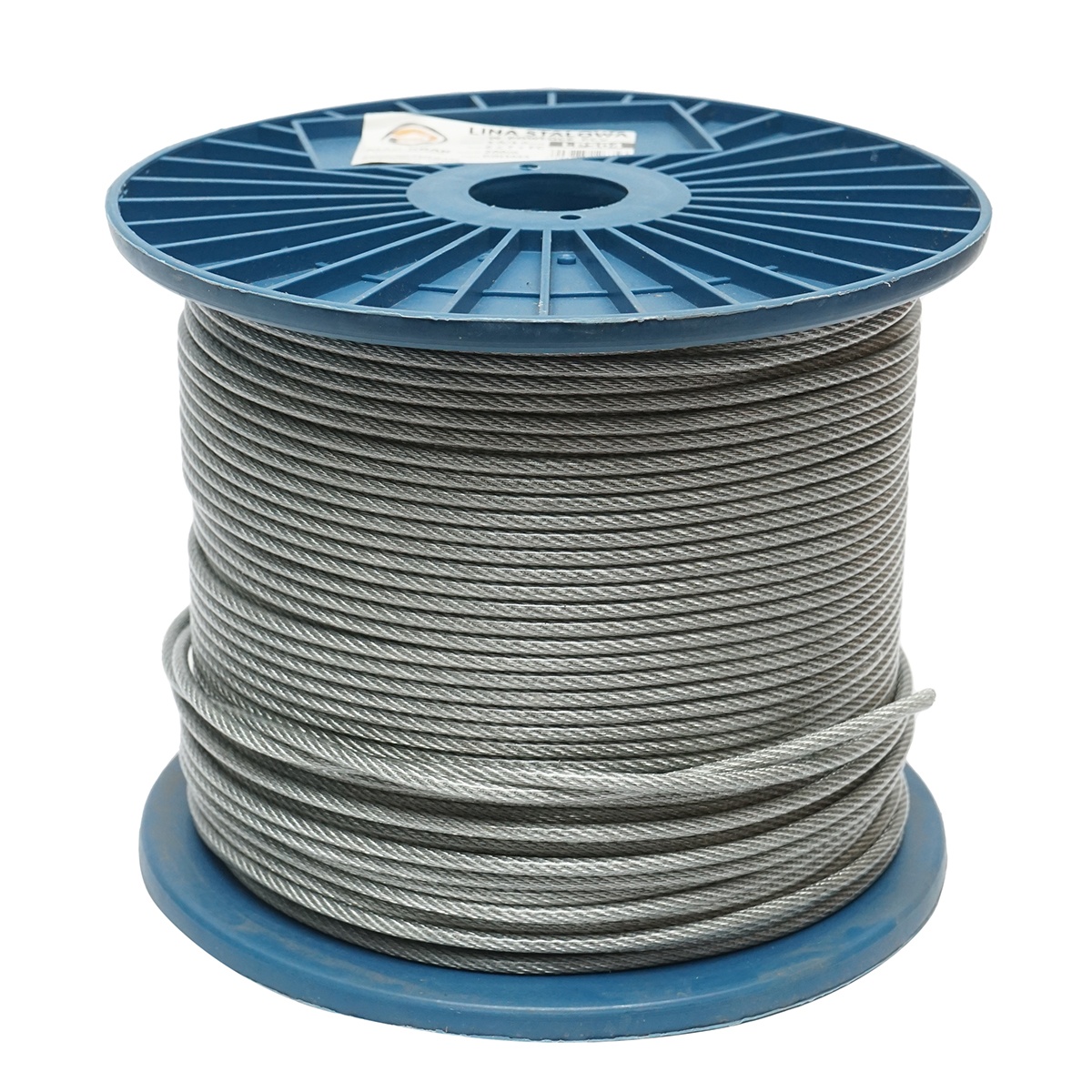 Cablu otel galvanizat cu invelis PVC fi 4mm, foc 6x7+FC, sarcina maxima 539Kg, 200m/rola, greutate 8.08Kg , Cod: DISSW37
