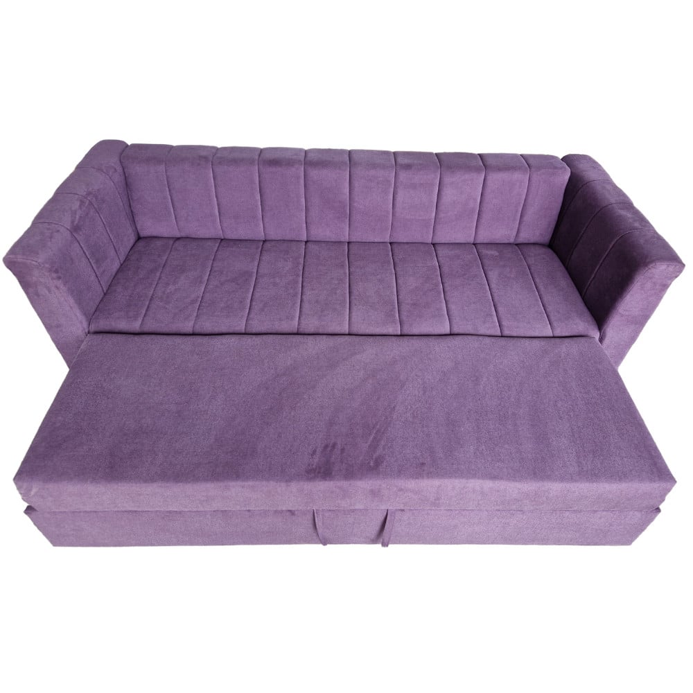 Canapea Extensibila Noriel, 240x80x85cm, 3 locuri, Luna 65 Purple, Glasspandoor