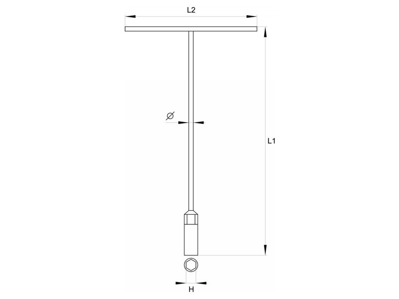 Cheie în T YATO 8 mm / 310 mm CrV