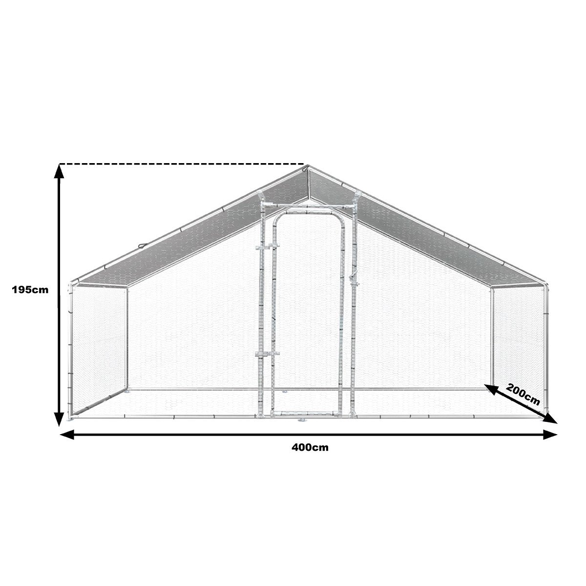 Cotet exterior pentru pasari din otel galvanizat 200x300x200cm Cod: BK90268, Echivalență: DISCV41,