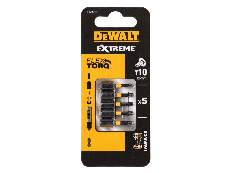 DEWALT Extreme Impact vârf de bit T10 x 25 mm (5 buc)