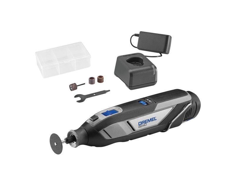 DREMEL unealtă multifuncțională fără fir + set de accesorii din 5 piese 8240-5 (1 x baterie de 2,0 Ah + încărcător)