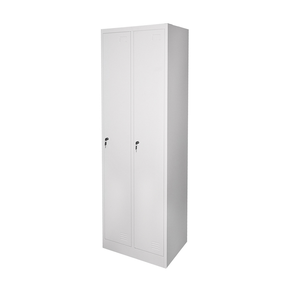 Dulap metalic fiset dublu tip vestiar 1800x600x450mm cu 2 usi securizate, raft si bara, gri, Cod: BK92937, Echivalență: DISEG32, Breckner Germany