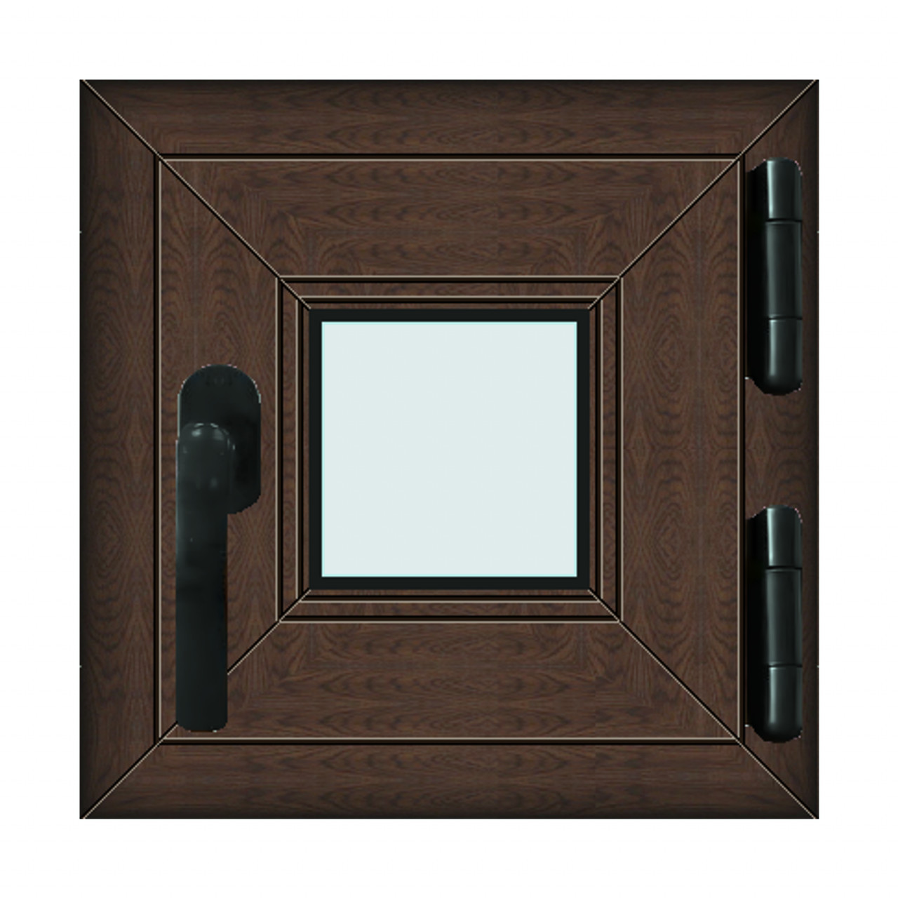 Fereastra 40x40cm, 1 canat, wenge (tabac), dreapta, Klass, 7cm, 6 camere, 2 garnituri