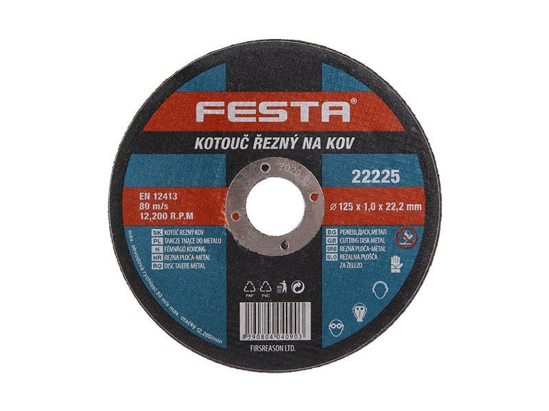 FESTA Disc de tăiat pentru metal 125 x 1,0 x 22,2 mm inox