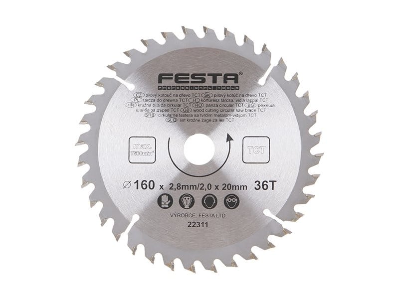 FESTA Lamă de ferăstrău pentru lemn 160 x 20 x 2,0 mm / 36T