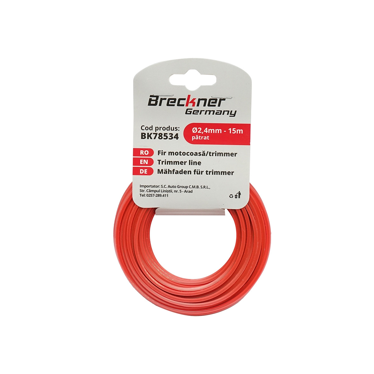 Fir patrat pentru motocoasa 2.4mmx15m, Cod: BK78534, Brand: BRECKNER GERMANY