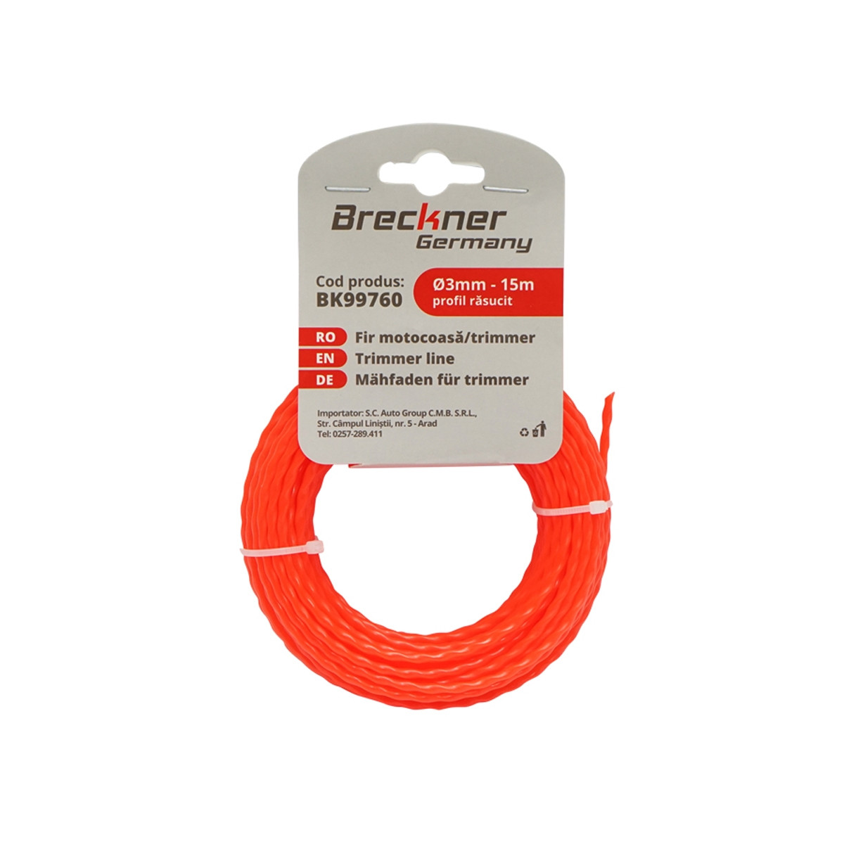 Fir rasucit pentru motocoasa 3mmx15m, Cod: BK99760, Brand: BRECKNER GERMANY - 1 | YEO