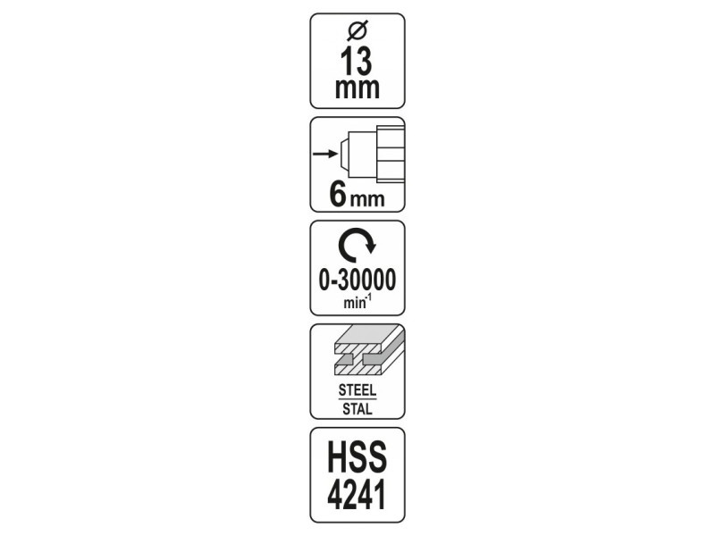 Freză YATO Turbo pentru metal și aluminiu conic 13 mm