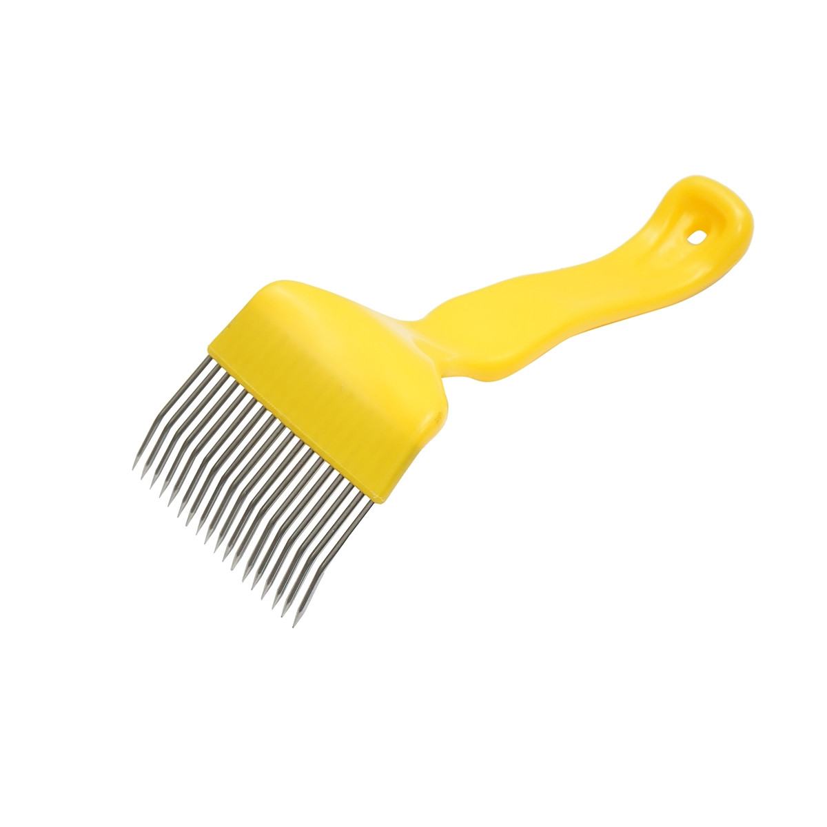 Furculita apicola pentru descapacit cu dinti indoiti din inox cu maner plastic 210mm, Cod: DISKR93Y - 1 | YEO