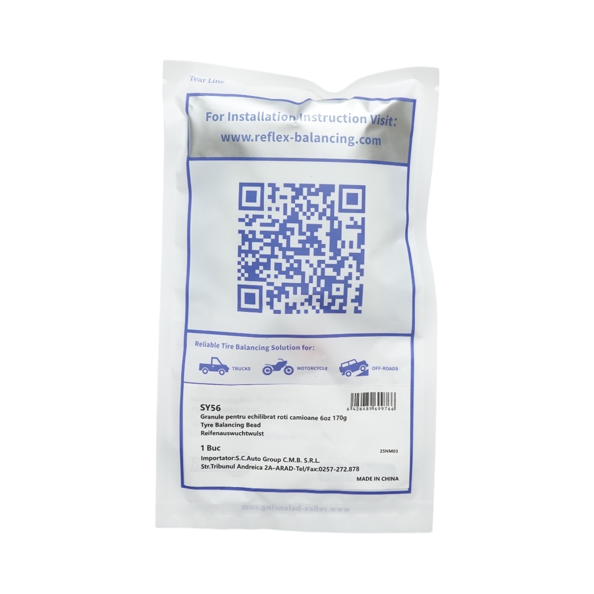 Granule echilibrat roti camioane, auto-moto, off-road 170g, DISSY56