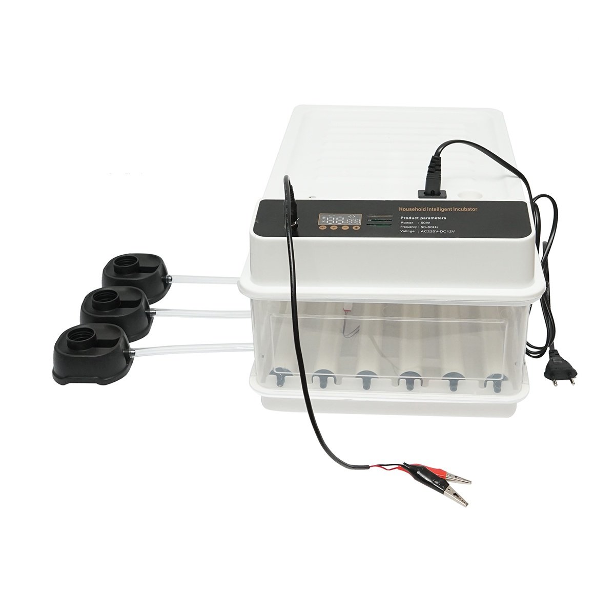 Incubator automat 30 oua 50W, 12V-220V, rotire automata, control temperatura, umiditate, afisaj electronic, Cod: DISPM82