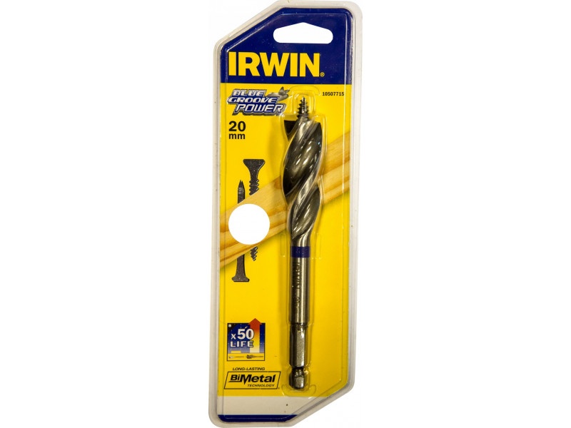 IRWIN Burghiu pentru lemn 20 x 230 mm bit Blue Groove Power - 1 | YEO