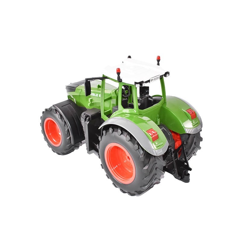 Jucarie tractor cu telecomanda, doubleE RC, 1:16, 2.4 Ghz, lumini, sunete, 25m raza de actiune, 2.16 km/h viteza, Cod: DISCR04, Double E