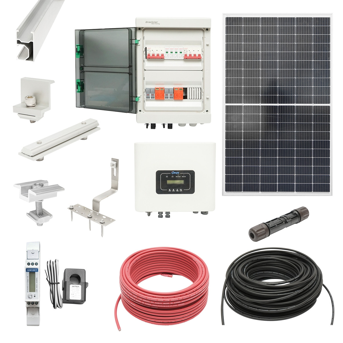 Kit complet fotovoltaic ON-GRID cu invertor 6KW DEYE si panouri solare POLYCROWN 14x415W, smart meter, sitem prindere pe tigala/tabla, Cod: BK88796, Brand: DEYE