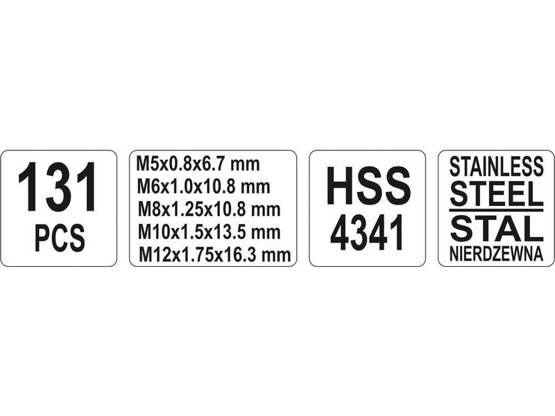 Kit de reparare a filetului YATO 131 bucăți M5-M12 - 1 | YEO