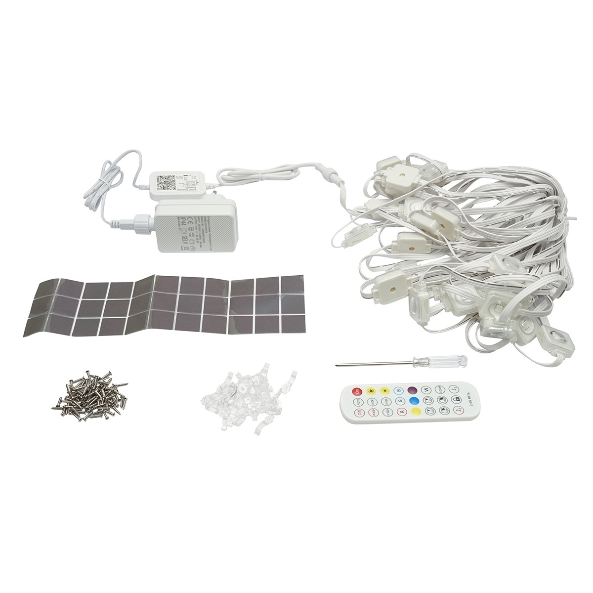 Kit lumini decorative inteligente RGBIC 15m pentru exterior cu telecomanda, control vocal, aplicatie Surplife, Cod: DISTX72