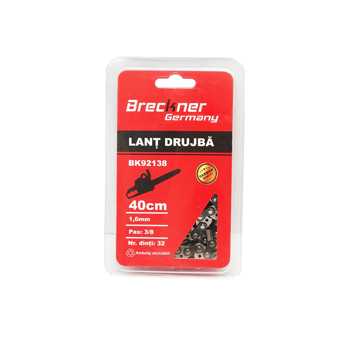 Lant drujba 400mm 1.6mm, pas 3/8, 32 de dinti, Cod: BK92138, Brand: BRECKNER GERMAN