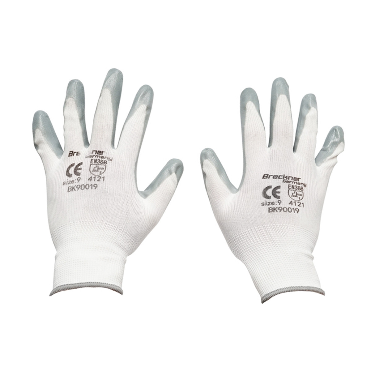 Manusi protectie bumbac alb-gri marimea 9, Cod: BK90019, BRECKNER GERMANY - 1 | YEO