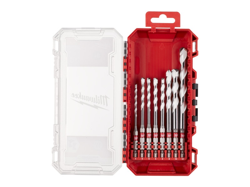 MILWAUKEE Set burghiu universal 8 piese 4-12 mm bit bit bit bit cu două tăișuri