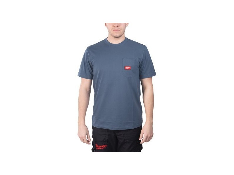 MILWAUKEE Tricou cu buzunare cu mânecă scurtă albastru WTSSBLU M
