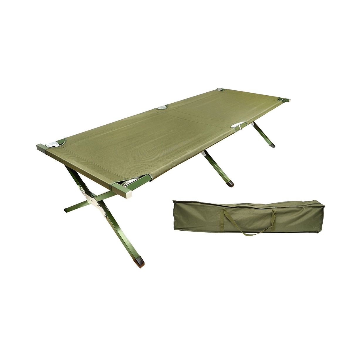 Pat pliabil de campanie, camping verde olive 190x66x42 cm, Cod: DISDM58,Brand: BRECKNER GERMANY