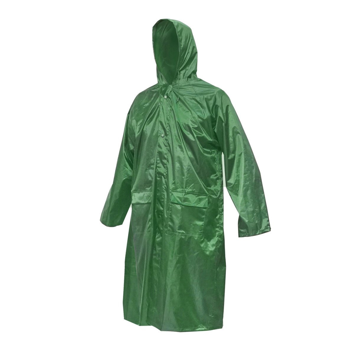 Pelerina cu gluga impermeabila XL din poliester cu membrana PVC fante de aerisire, 2 buzunare si fermoar verde, Cod: BK77403, Breckner Germany - 1 | YEO