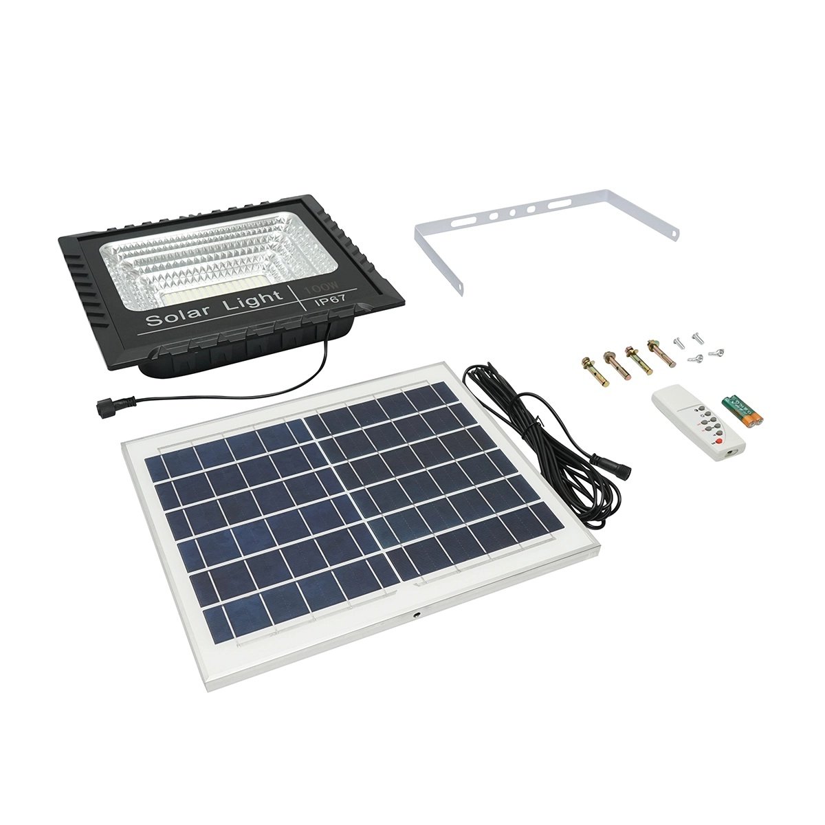 Proiector led de 100W cu panou solar 15W, baterie 1800mAh si telecomanda IP67, Cod: BK79605, Brand: BRECKNER GERMANY - 1 | YEO