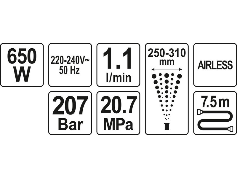 Pulverizator YATO 650 W 1,1 litri/min - 1 | YEO