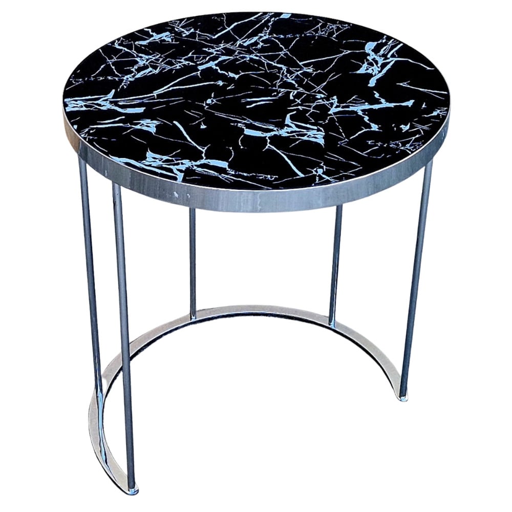 Set 3 masute Marbel, Black Shine Marble, Glasspandoor