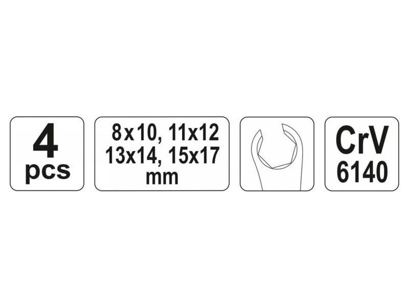 Set cheie de frână YATO 4 piese 8-17 mm CrV 6140