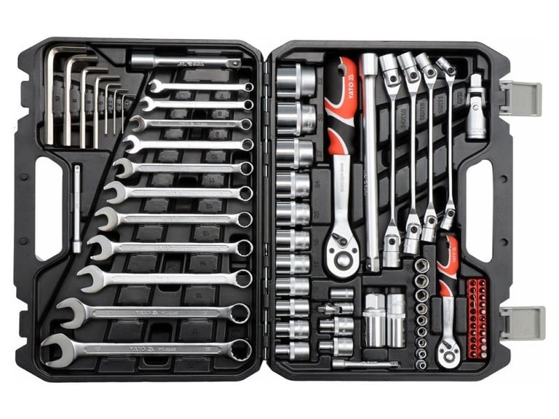 Set de prize YATO 77 piese 1/4", 1/2" CrV