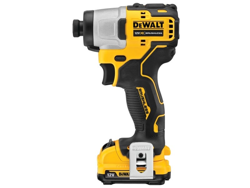 Șurubelniță cu impact DEWALT cu acumulator 12 V fără perie de carbon (2 x acumulator 2.0 Ah + încărcător) DCF801D2