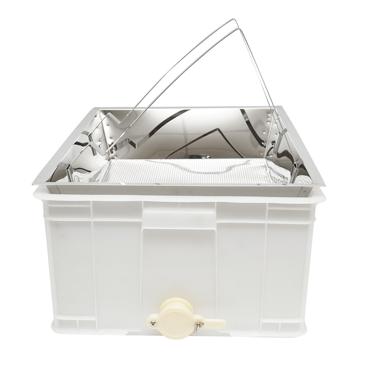 Tava pentru descapacit cu lada din plastic si sita inox 520x415x110mm, Cod: DISKS42 - 3 | YEO