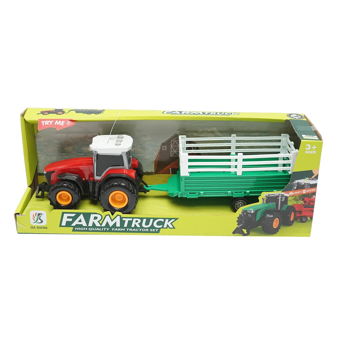 Tractor rosu cu remorca, 304x85x83mm jucarie copii +3 ani, Cod: DISLW90