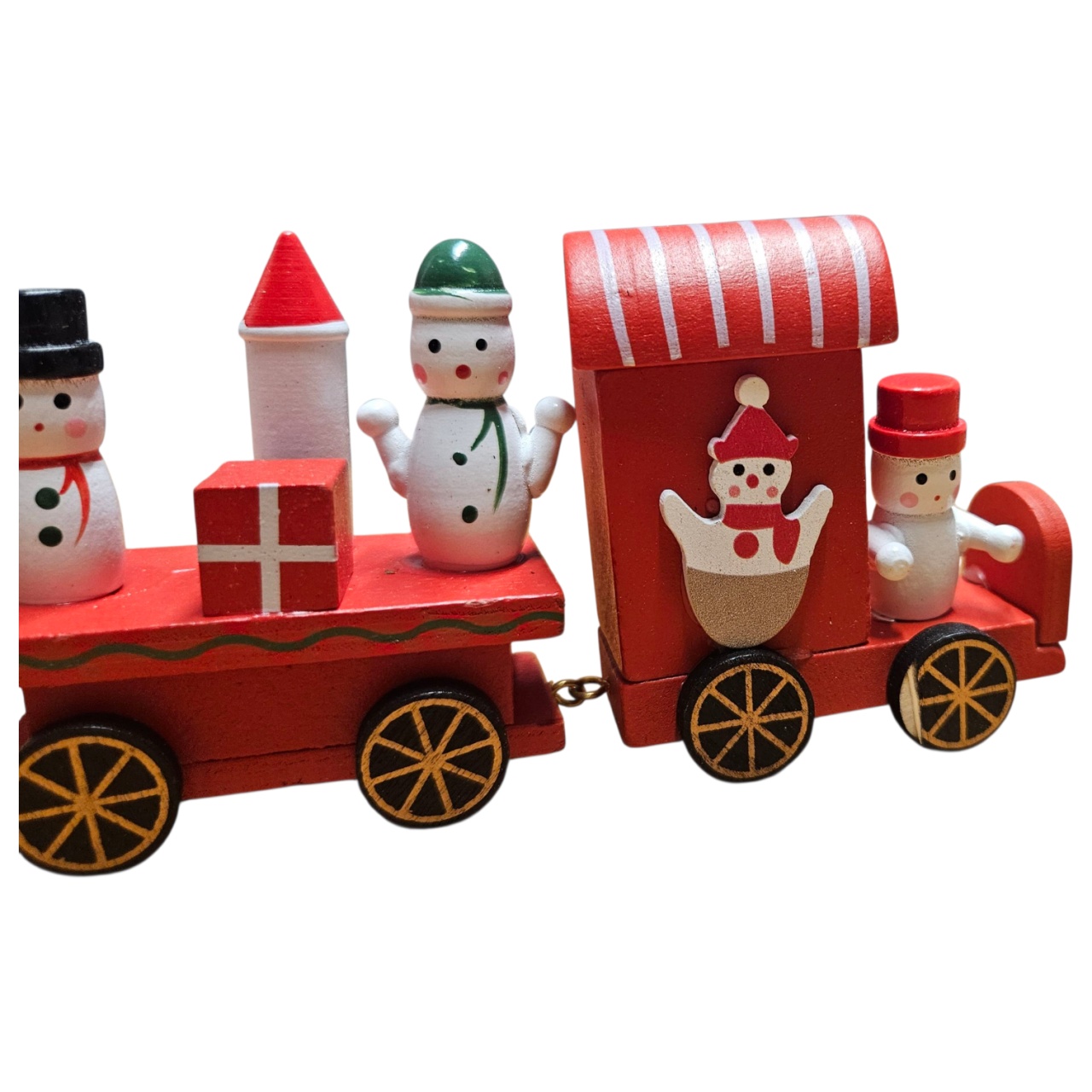 Trenulet de Crăciun din Lemn – 38 cm